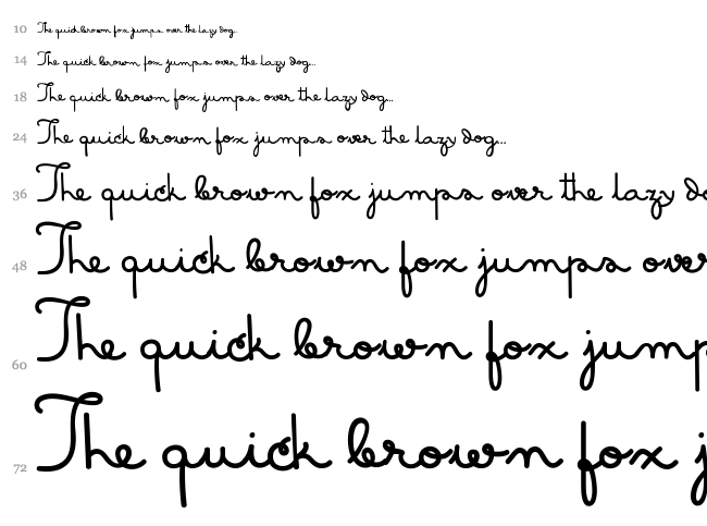 Masana Script font waterfall