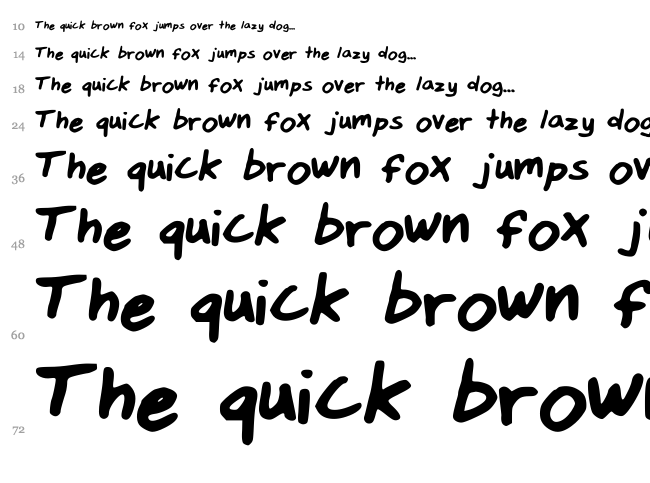 Matts Handwriting font waterfall