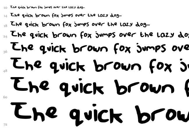 Messy Pup font waterfall