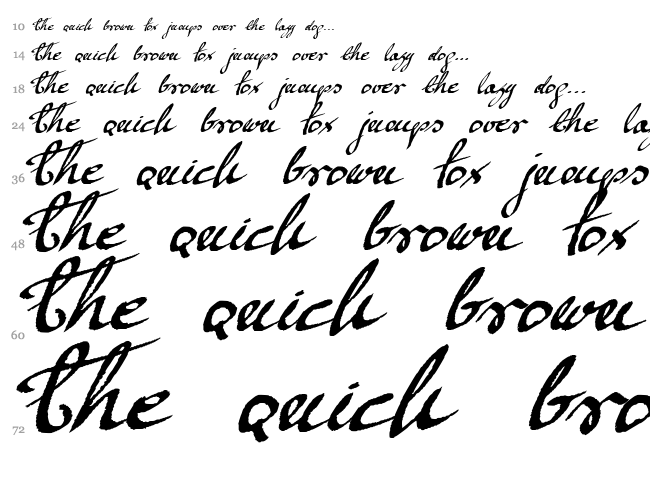 Mickey Script font waterfall