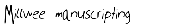Millwee manuscripting font