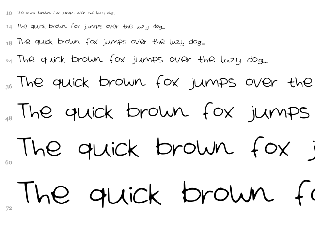 MissDisorder font waterfall