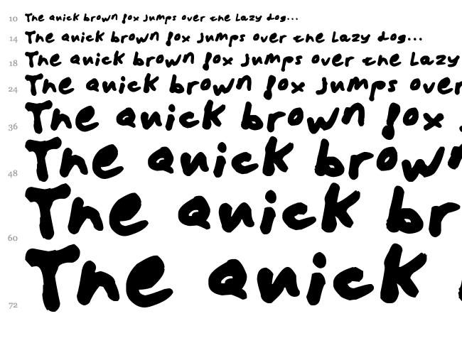Mockup font waterfall