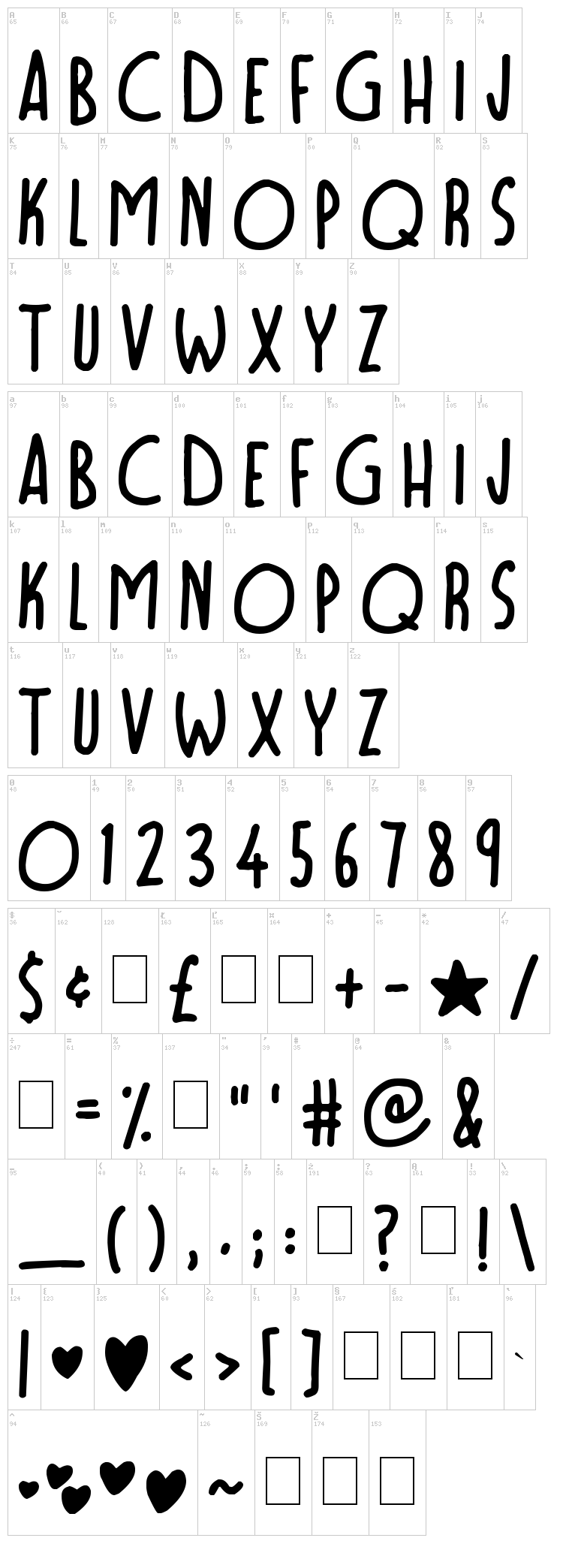 Moonlight font map