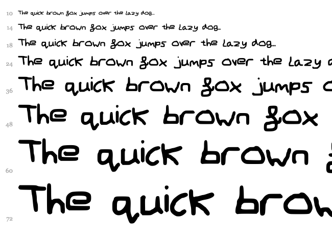 Mouse Written font waterfall