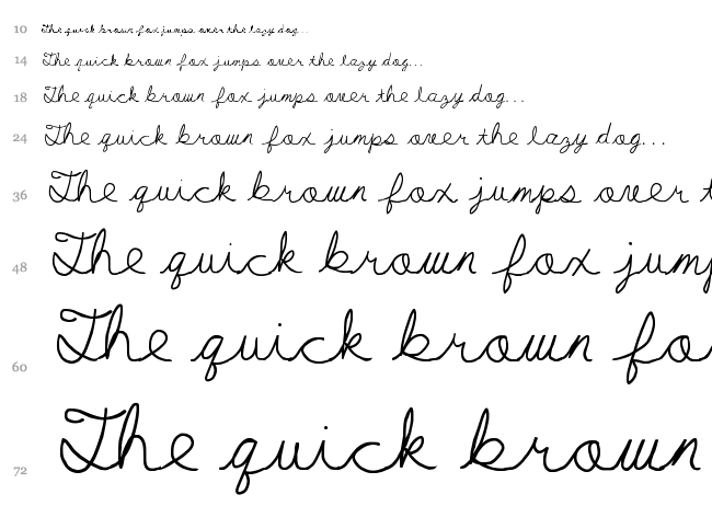 My First F font waterfall