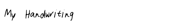 My Handwriting font