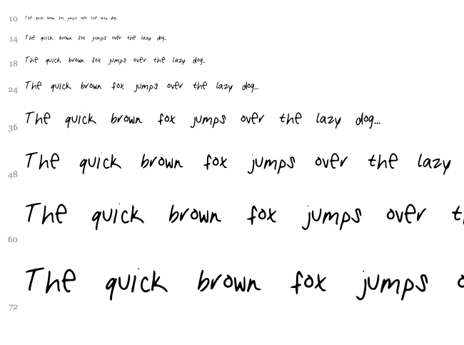 My Handwriting font waterfall