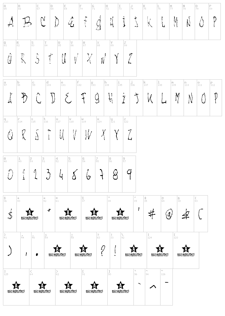 Nachos & TV font map