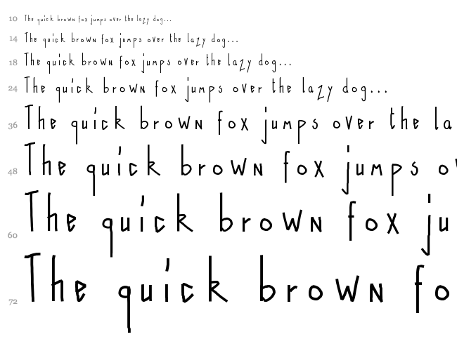 Naive font waterfall