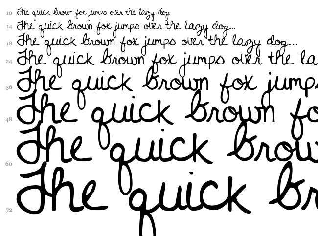 Never Grow Up font waterfall