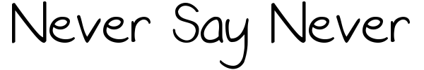 Never Say Never font preview
