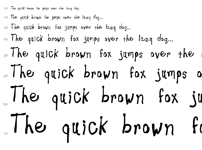 New Toy font waterfall