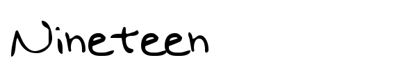 Nineteen font