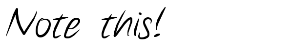 Note this! font