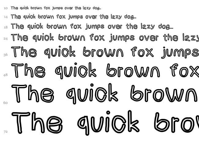 NumbBunny font waterfall