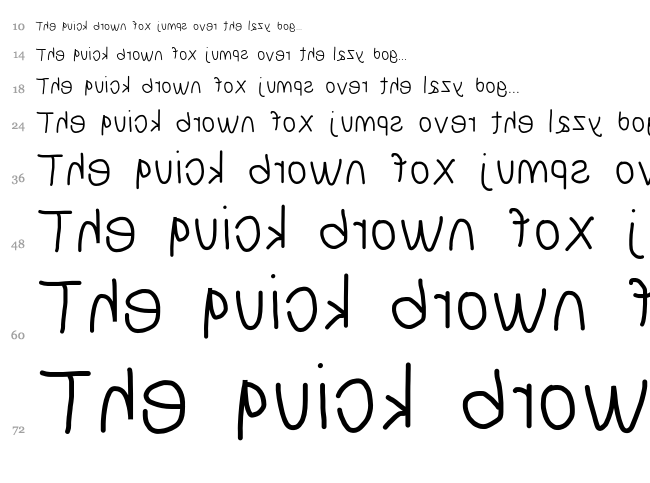 NumbBunny font waterfall