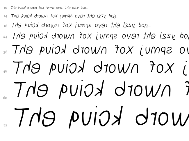 NumbBunny font waterfall