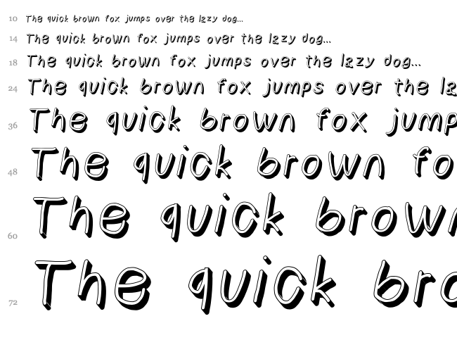 NumbBunny font waterfall