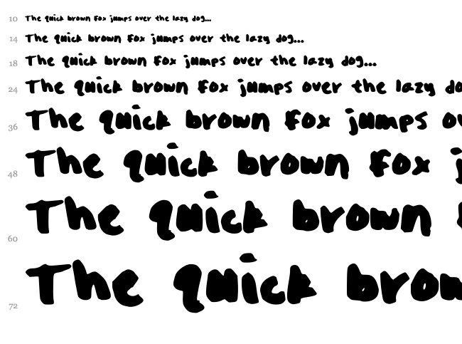 Oh Snap font waterfall