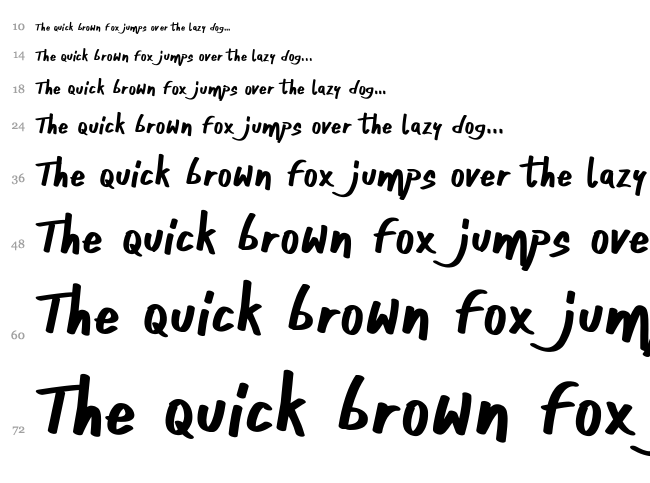 One Finger Cre font waterfall
