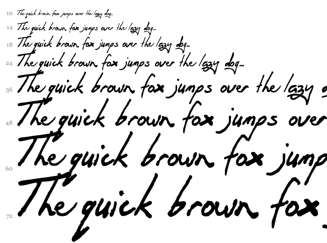 Oren Script font waterfall