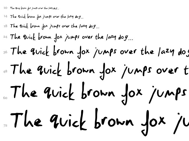 Owen Hand font waterfall