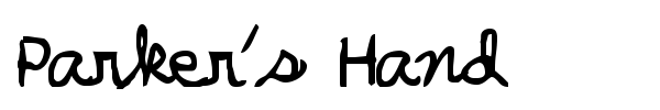Parker's Hand font preview
