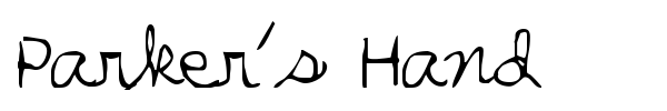 Parker's Hand font preview