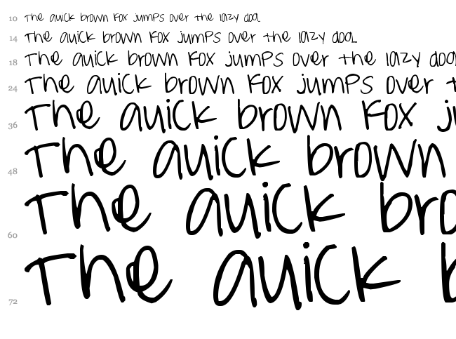 Pea Weenie font waterfall