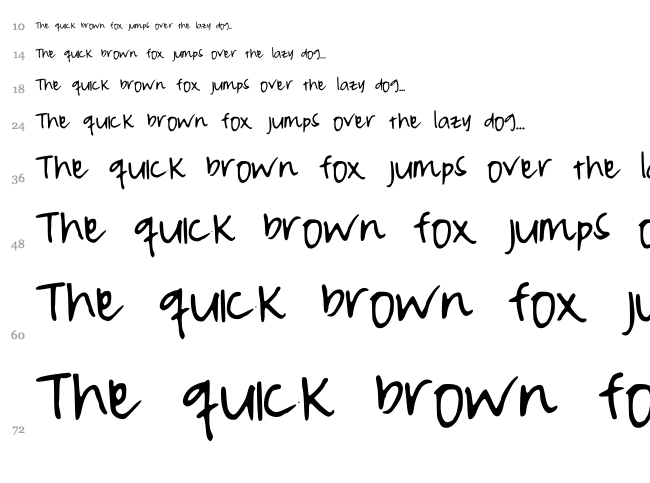 Pea Meaghan Messy font waterfall