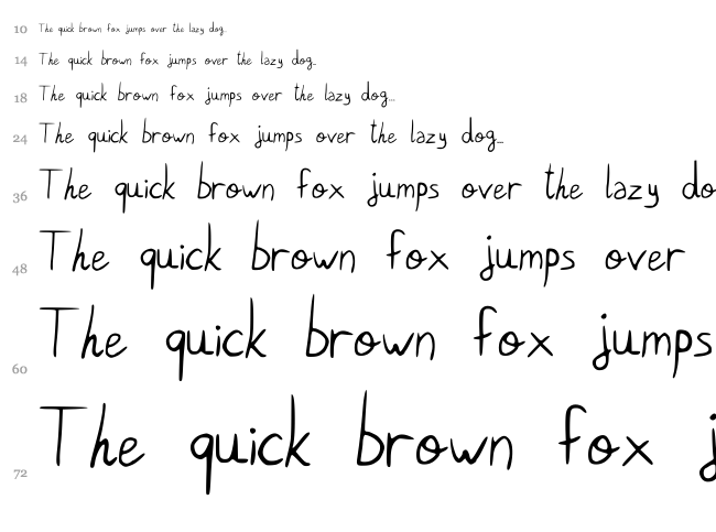 Pigeon Scribble font waterfall
