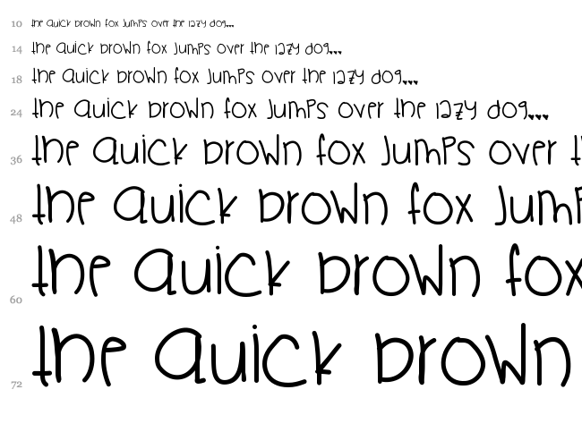 Pika Pika font waterfall