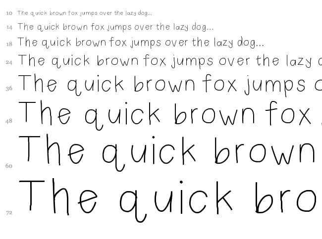 Plain Print font waterfall