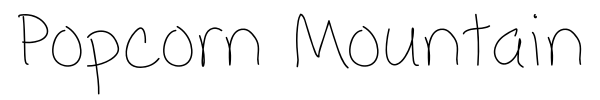 Popcorn Mountain font preview