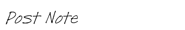 Post Note font preview