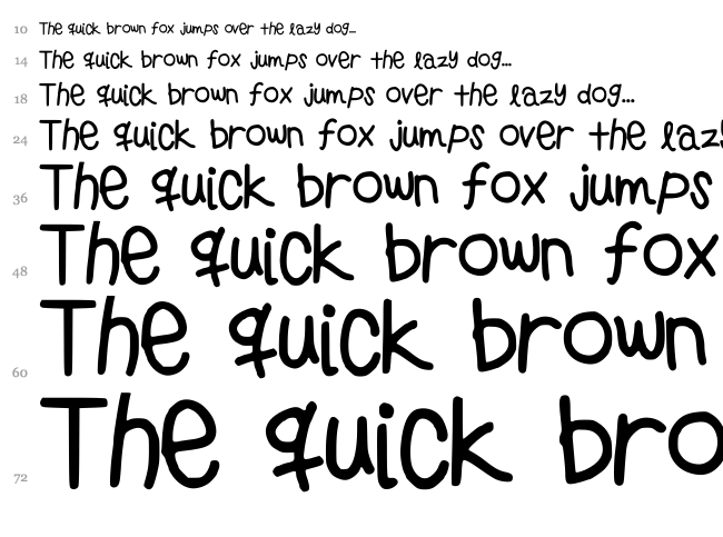 Preppy Girls Handwriting font waterfall