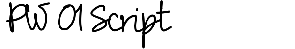 PW 01 Script font preview