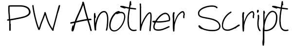 PW Another Script font preview