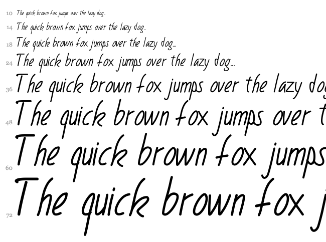 PW Narrow font waterfall