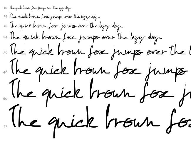 PW Oblique font waterfall