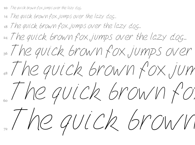 PW Simple Script font waterfall
