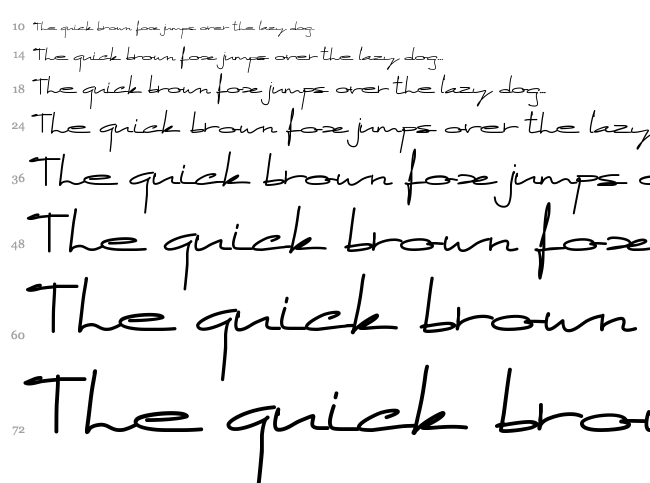 PW Stretched font waterfall