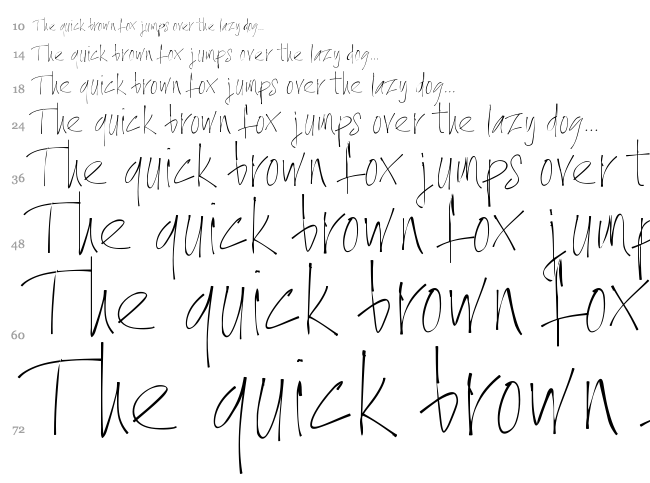 PW Xtra Thin font waterfall