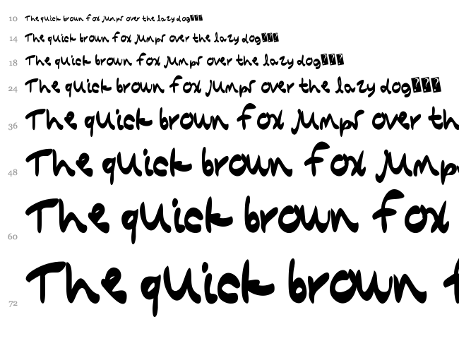 Quick Comic font waterfall