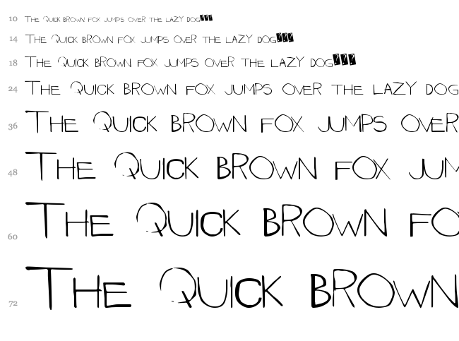 Quickly Caps font waterfall