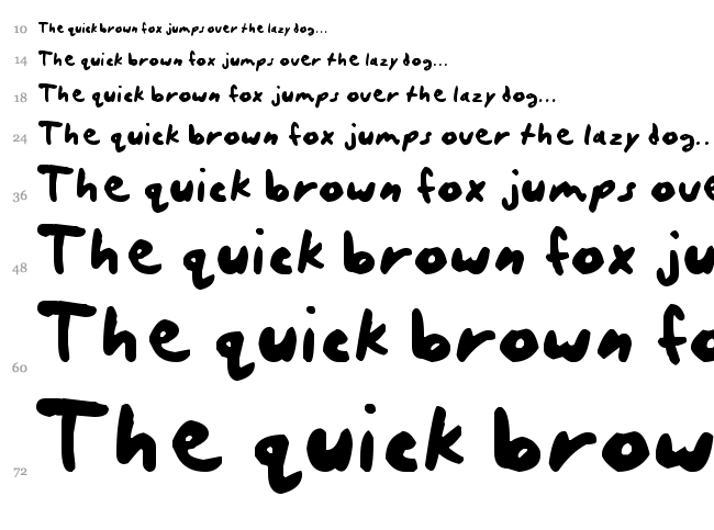 Quickrite font waterfall