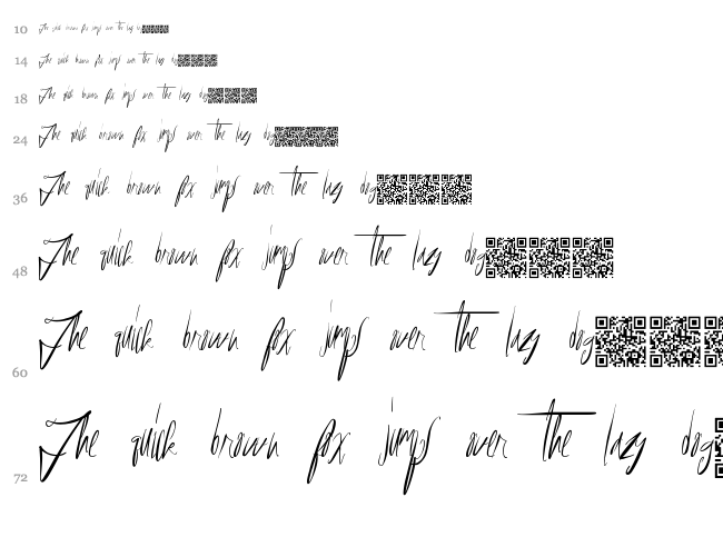 Reasonable Speculation font waterfall