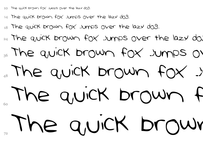 Rebeccas Handwriting font waterfall