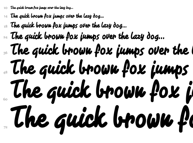 Rotulona Hand font waterfall